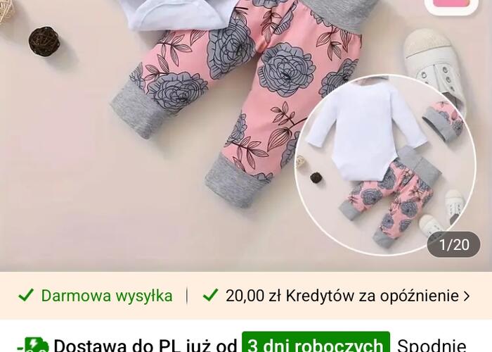Grajewo ogłoszenia: Sprzedam komplet dla dziewczynki rozmiar 74/80